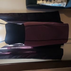 Purple pencil skirt with black outline